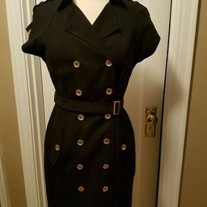 Calvin Klein Black Button Down Cap Sleeve Dress